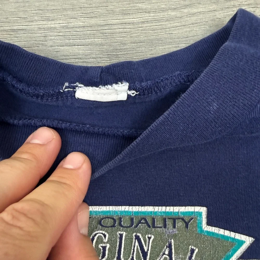 Vintage OshKosh Graphic Navy Kids Long Sleeve Tee Size 6/7 Retro‎ Heritage Shirt